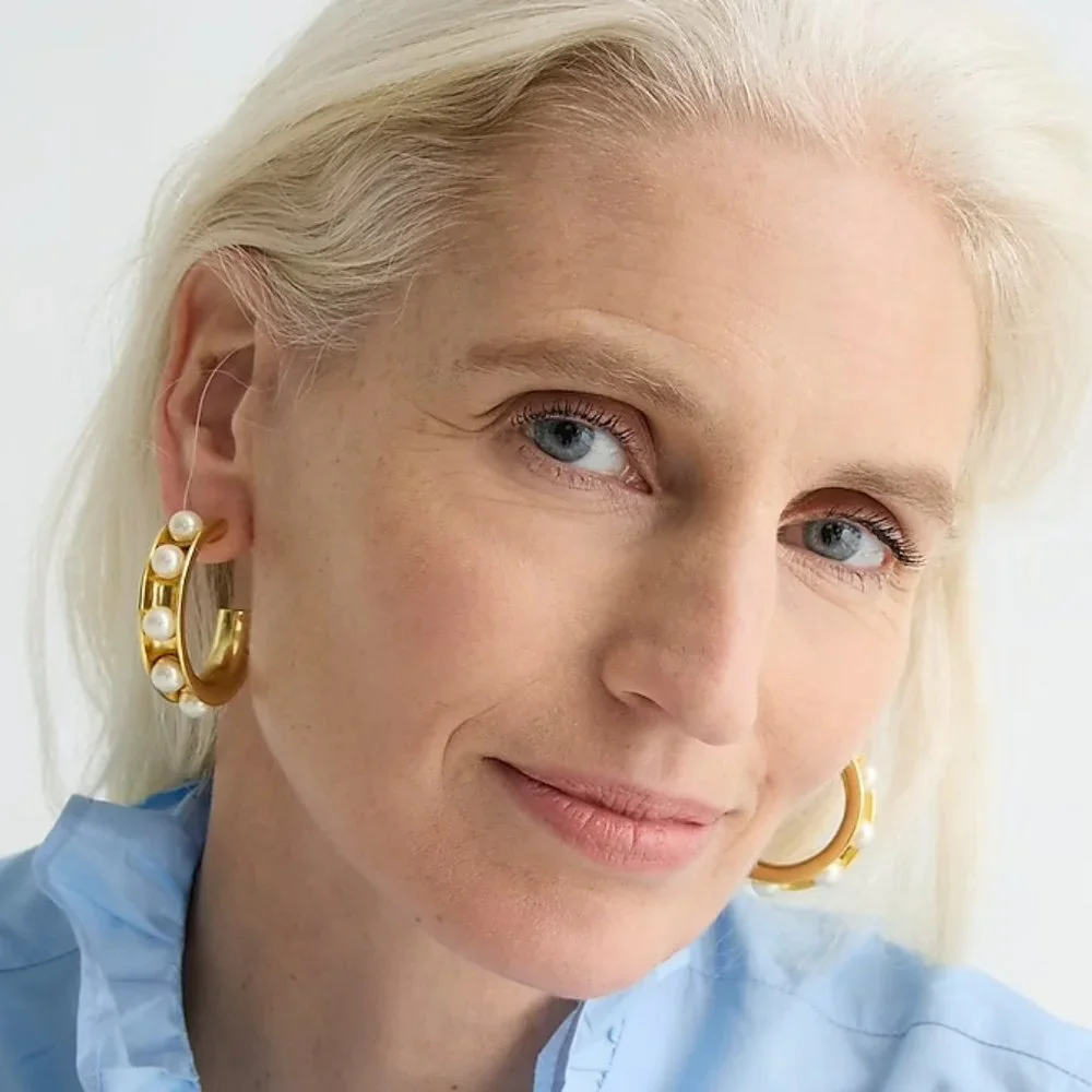 J.Crew Pearl-studded Hoop Earrings - Picture 4 of 8